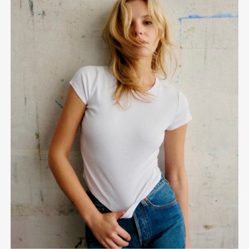 Sezane Classic Camil white cotton baby Tee